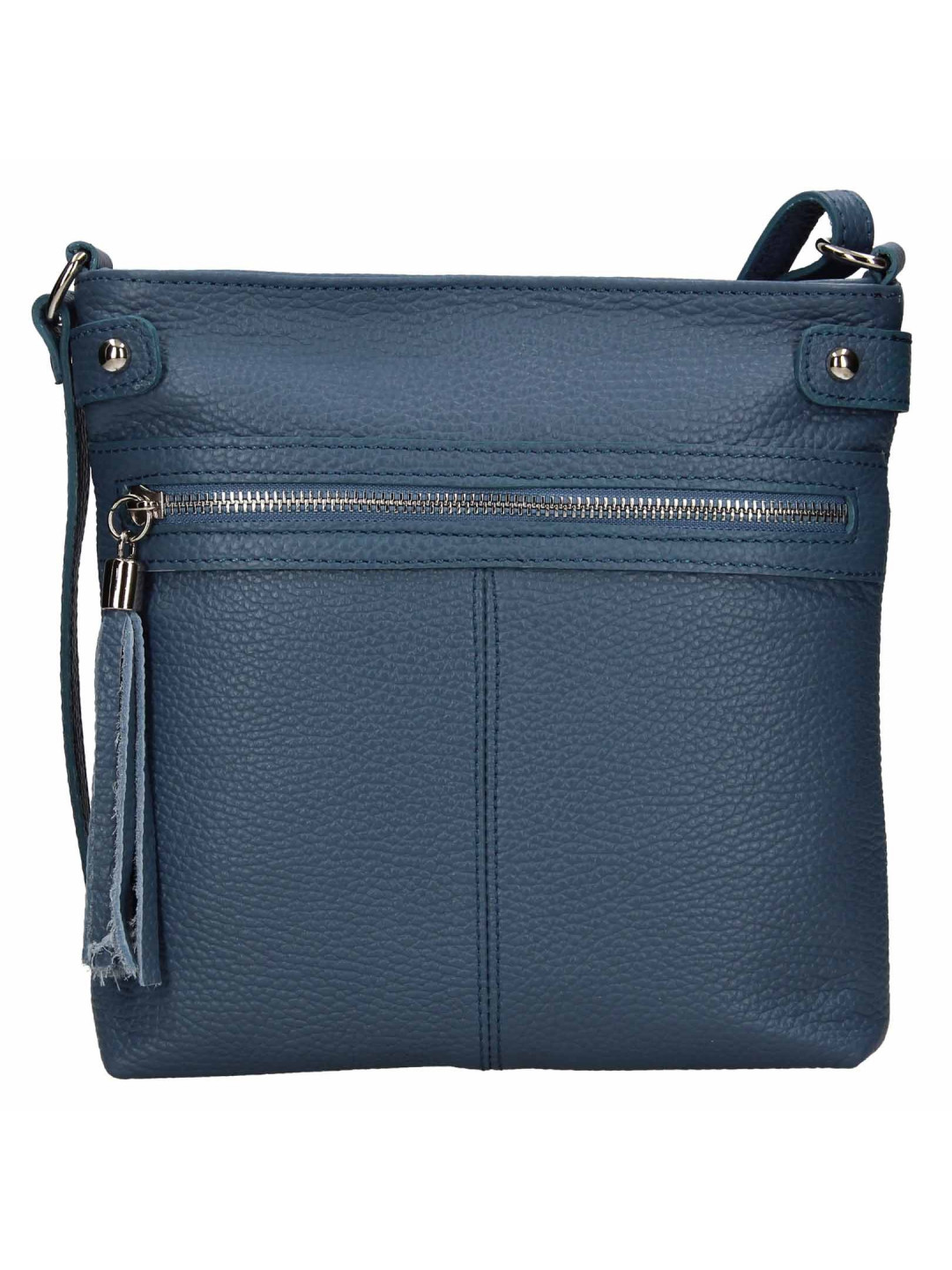 Dámská kožená crossbody kabelka Italia Laura – modrá